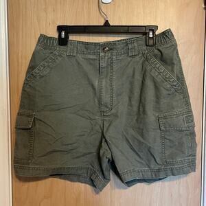 L.L. Bean Cargo Shorts Men's Sz 34 Olive Green Gorpcore Outdoors Hiking
